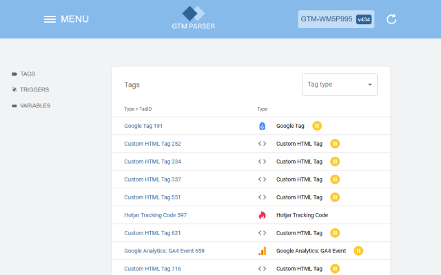 GTM Parser chrome谷歌浏览器插件_扩展第1张截图