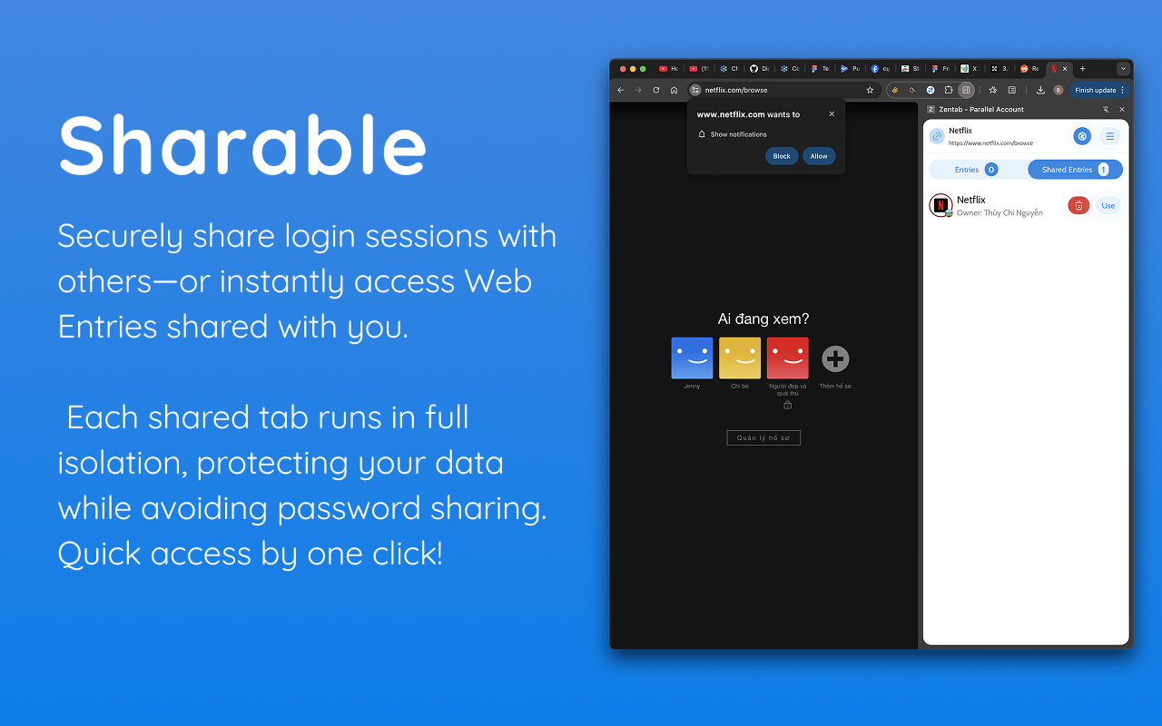 Zentab - Parallel Account chrome谷歌浏览器插件_扩展第5张截图
