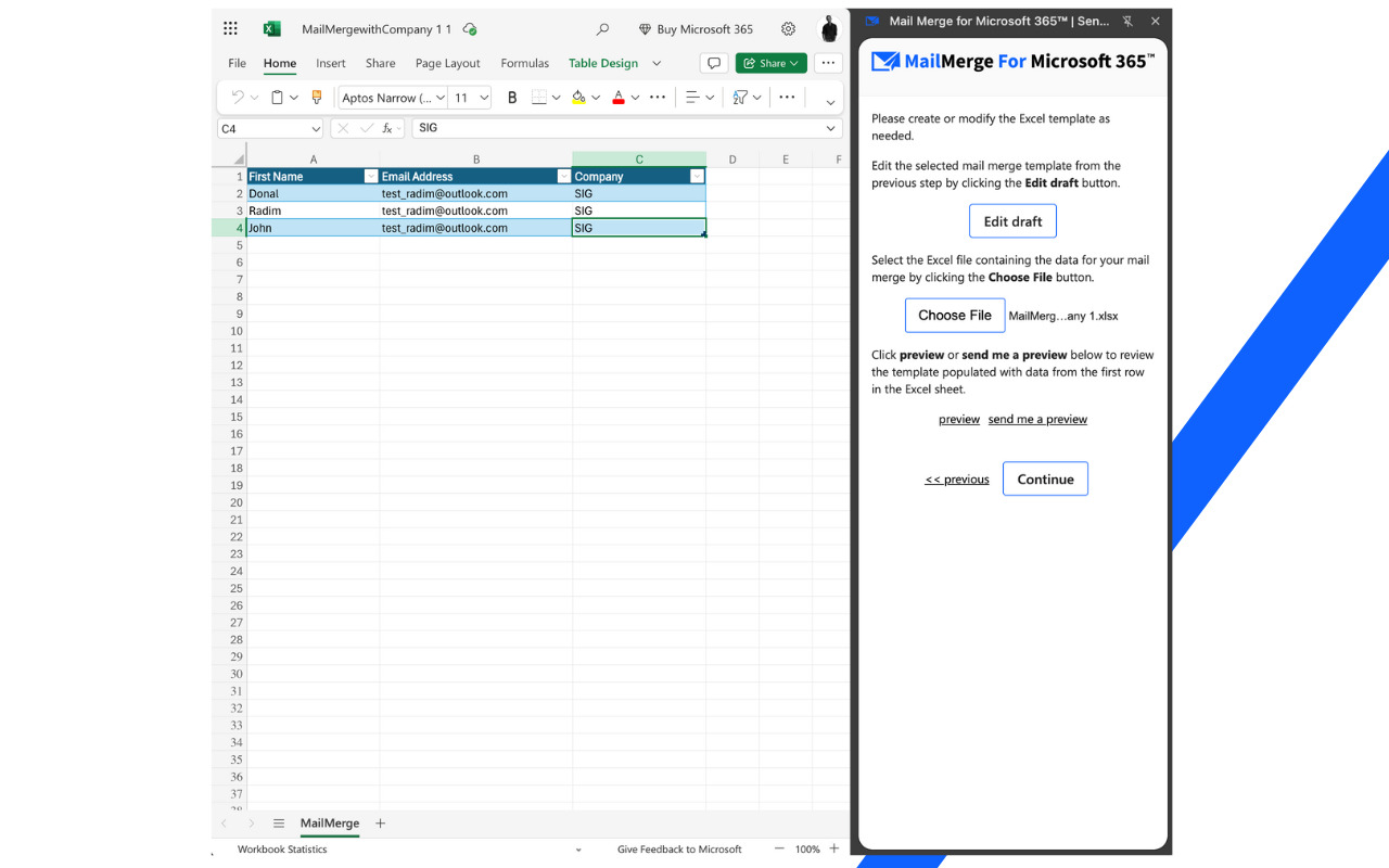 Mail Merge for Microsoft 365™ | 通过 Microsoft Outlook 批量个性化发送电子邮件 chrome谷歌浏览器插件_扩展第3张截图