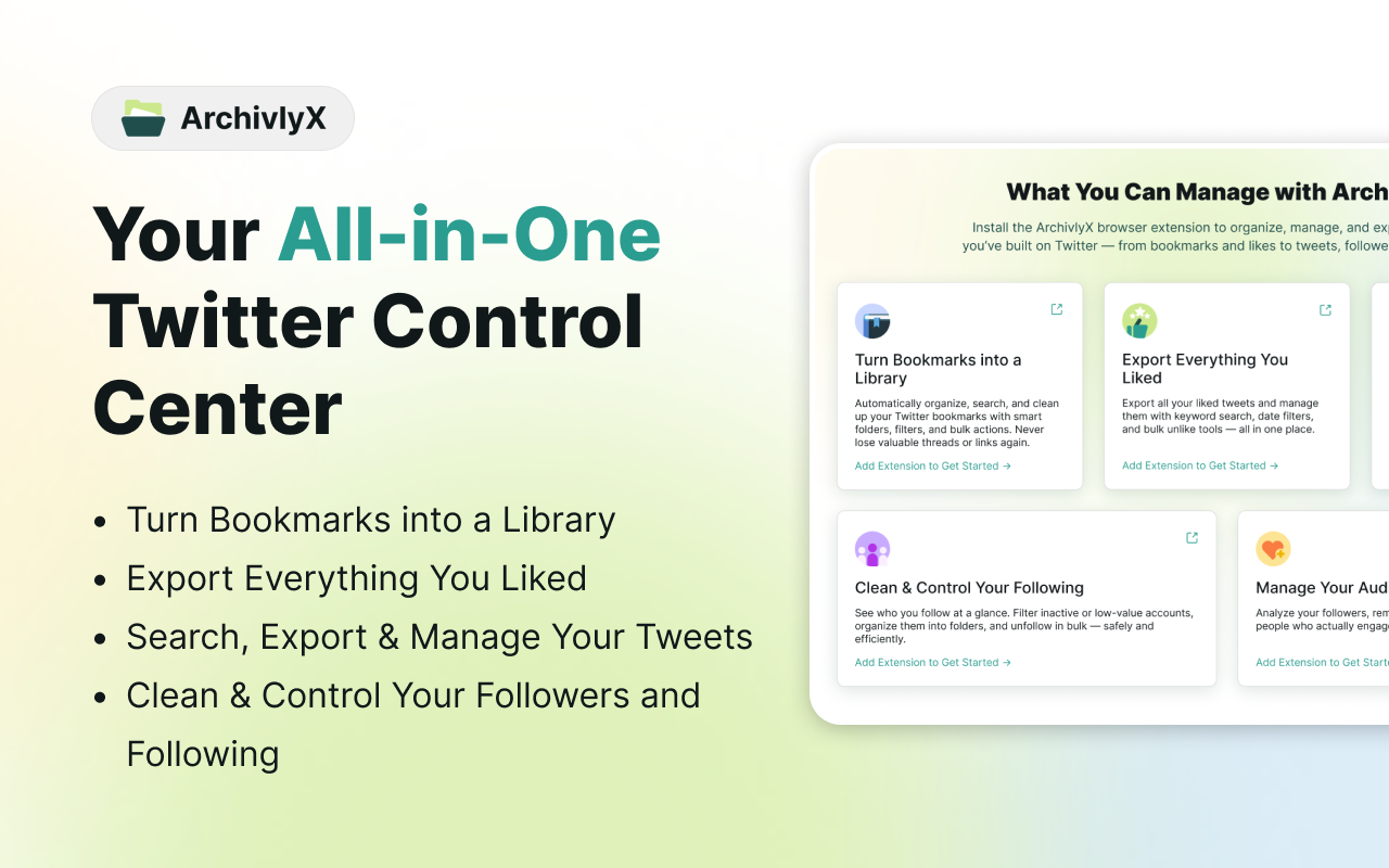 ArchivlyX – Manage & Export Your Twitter Data chrome谷歌浏览器插件_扩展第1张截图