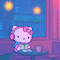 Hello Kitty Lofi Cafe Rainy Evening Live Wallpaper