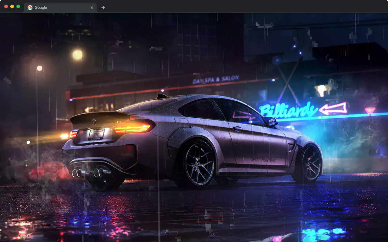 BMW M3 Neon Night Drive Live Wallpaper - Sports Car New Tab chrome谷歌浏览器插件_扩展第1张截图
