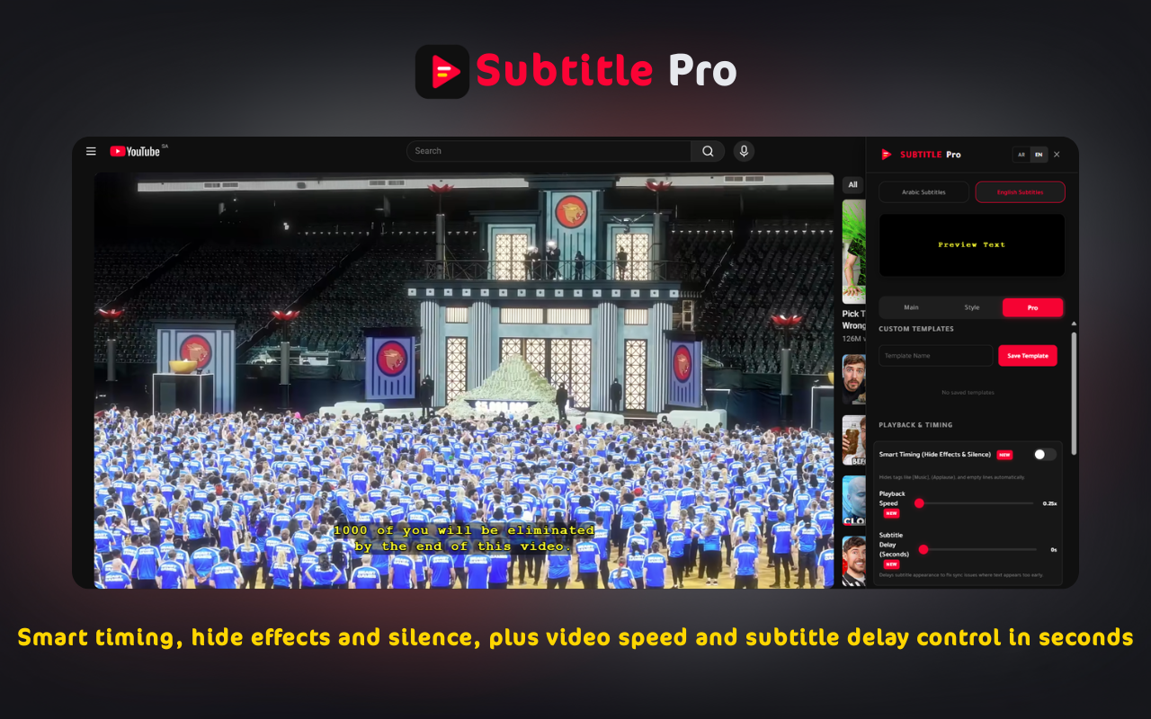 YouTube Subtitle Pro - Cinema Mode chrome谷歌浏览器插件_扩展第3张截图