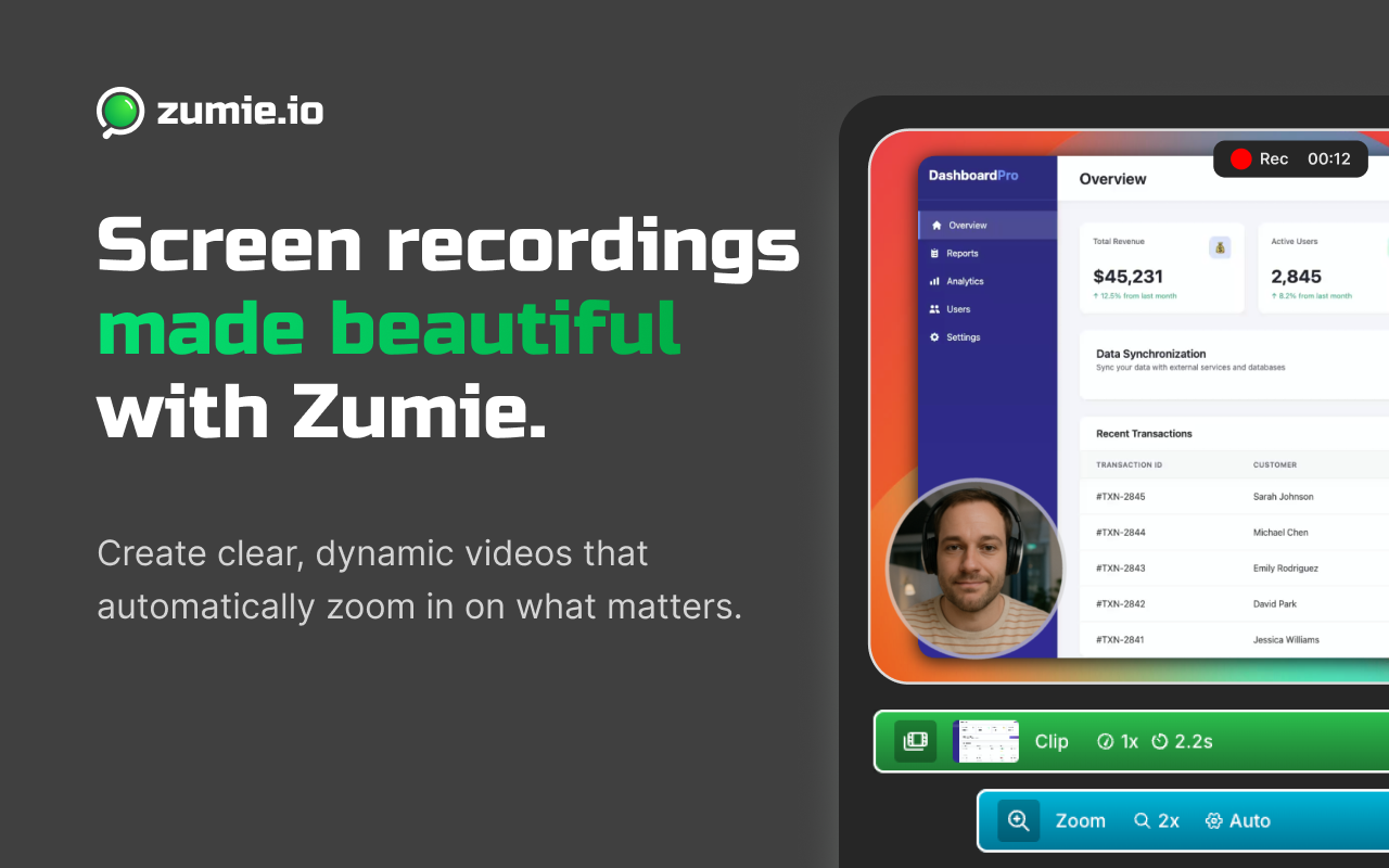 Zumie - Screen recordings made beautiful chrome谷歌浏览器插件_扩展第1张截图