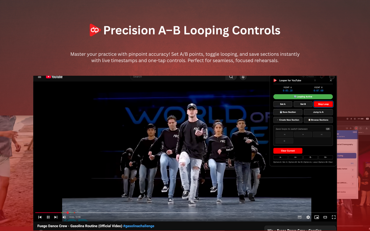 Looper for YouTube — Loop & Save Sections chrome谷歌浏览器插件_扩展第2张截图