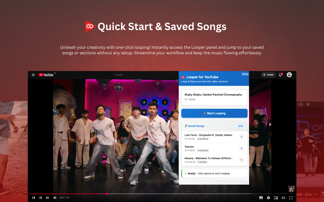Looper for YouTube — Loop & Save Sections chrome谷歌浏览器插件_扩展第5张截图