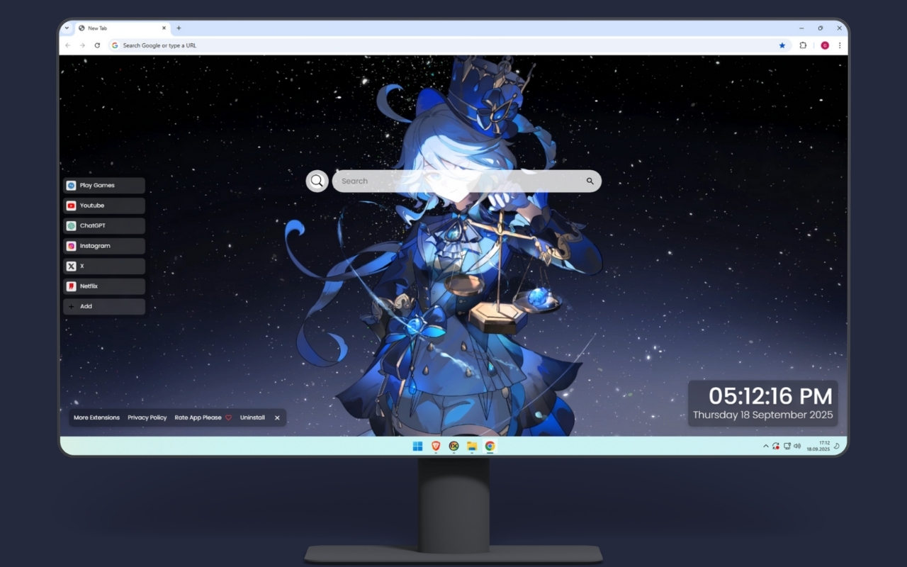 Furina Genshin Impact Live Wallpaper chrome谷歌浏览器插件_扩展第3张截图