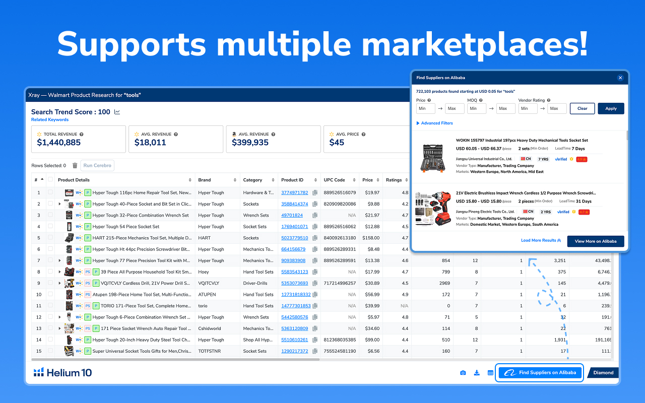 Helium 10 for Amazon Sellers, Influencers, and Walmart Sellers chrome谷歌浏览器插件_扩展第4张截图