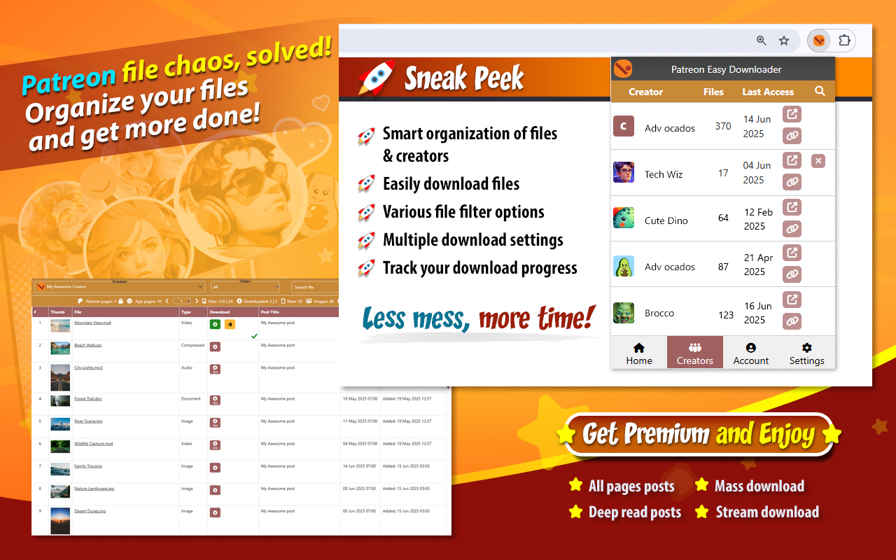 Patreon Easy Downloader chrome谷歌浏览器插件_扩展第2张截图