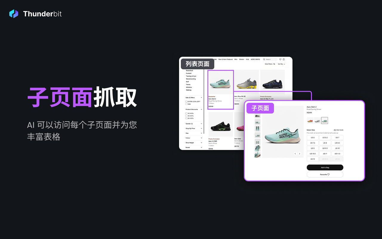 Thunderbit：AI网页爬虫和网页自动化Agent chrome谷歌浏览器插件_扩展第2张截图