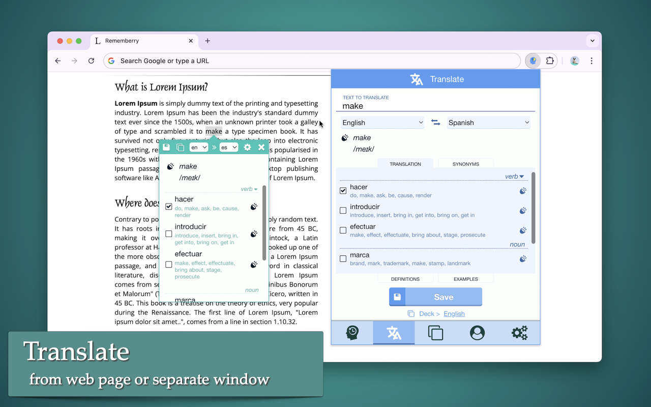 Rememberry - 翻译和记住 chrome谷歌浏览器插件_扩展第1张截图