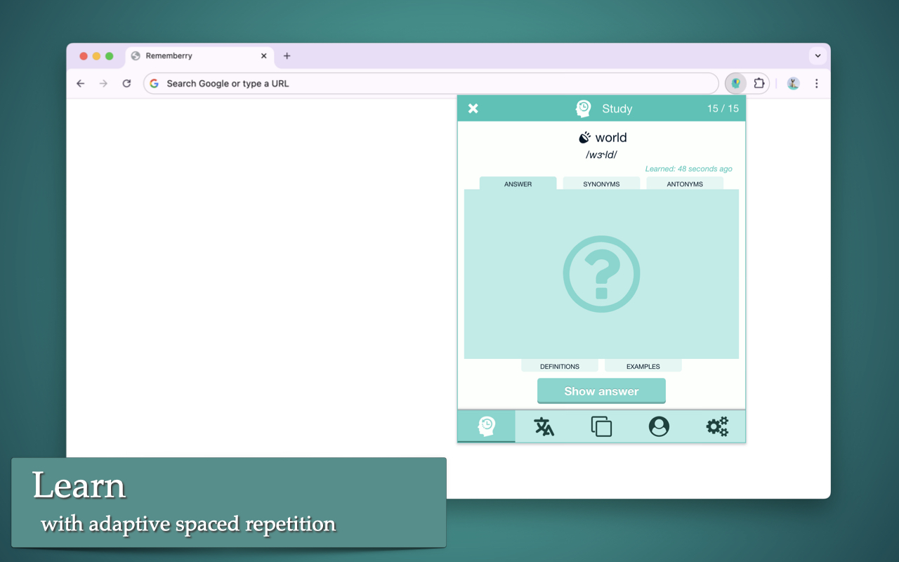 Rememberry - 翻译和记住 chrome谷歌浏览器插件_扩展第2张截图