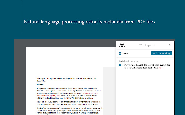 Mendeley Web Importer chrome谷歌浏览器插件_扩展第3张截图