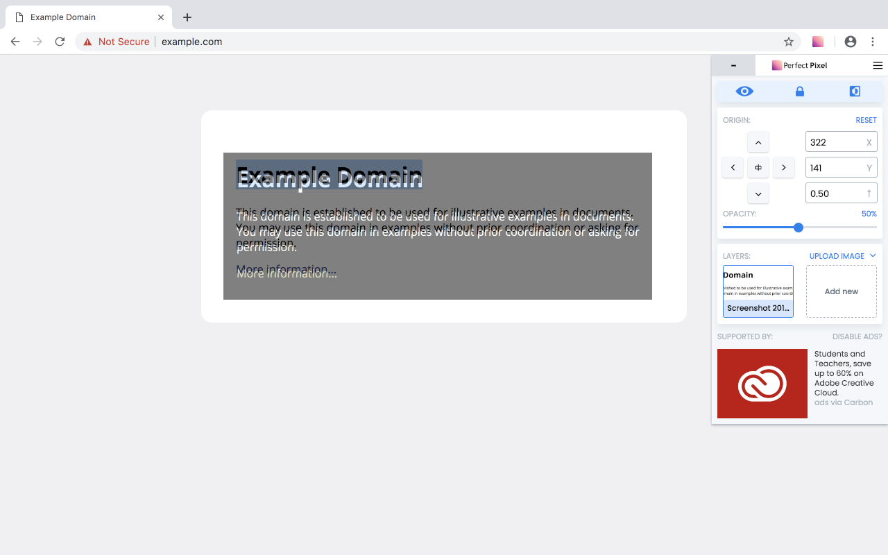 PerfectPixel by WellDoneCode (pixel perfect) chrome谷歌浏览器插件_扩展第1张截图