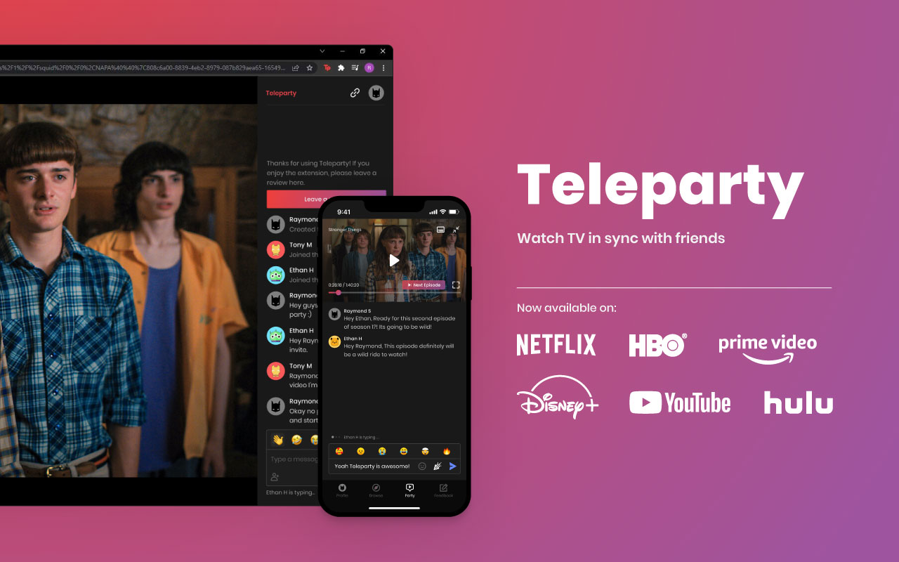 Netflix Party is now Teleparty chrome谷歌浏览器插件_扩展第1张截图