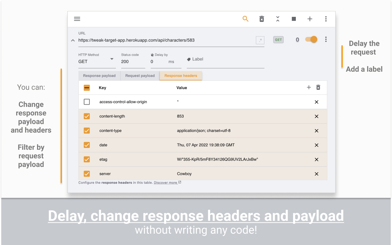 tweak: mock and modify HTTP requests chrome谷歌浏览器插件_扩展第3张截图