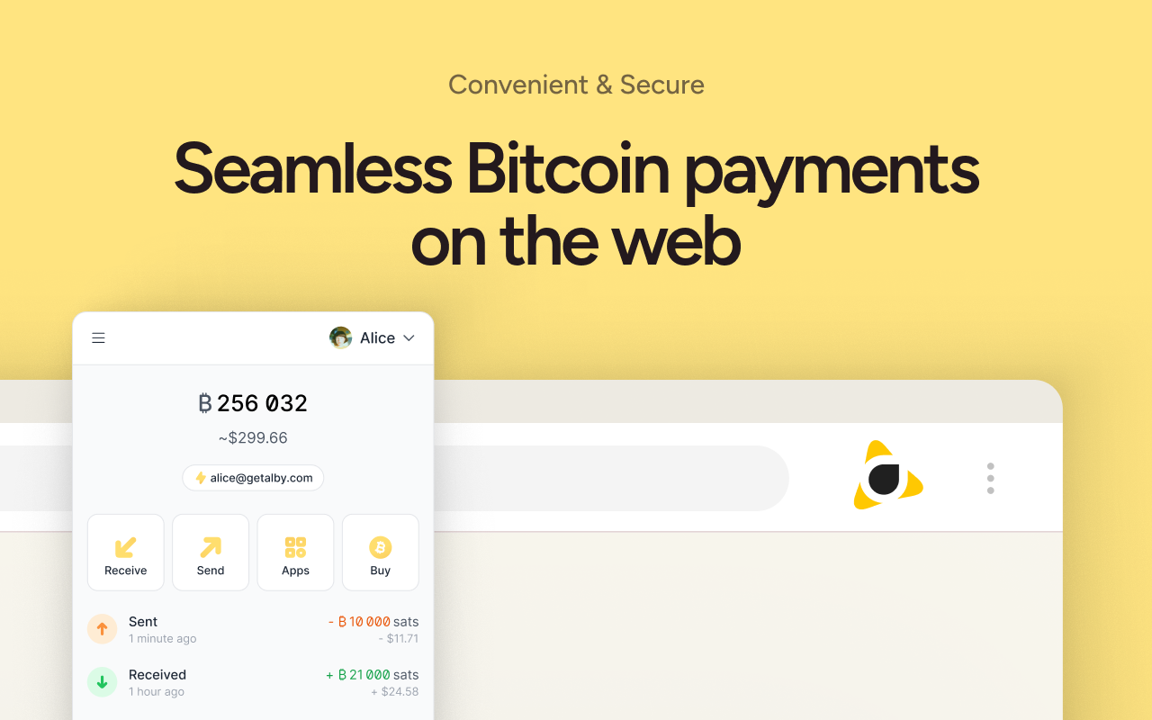Alby - Bitcoin Wallet for Lightning & Nostr chrome谷歌浏览器插件_扩展第2张截图