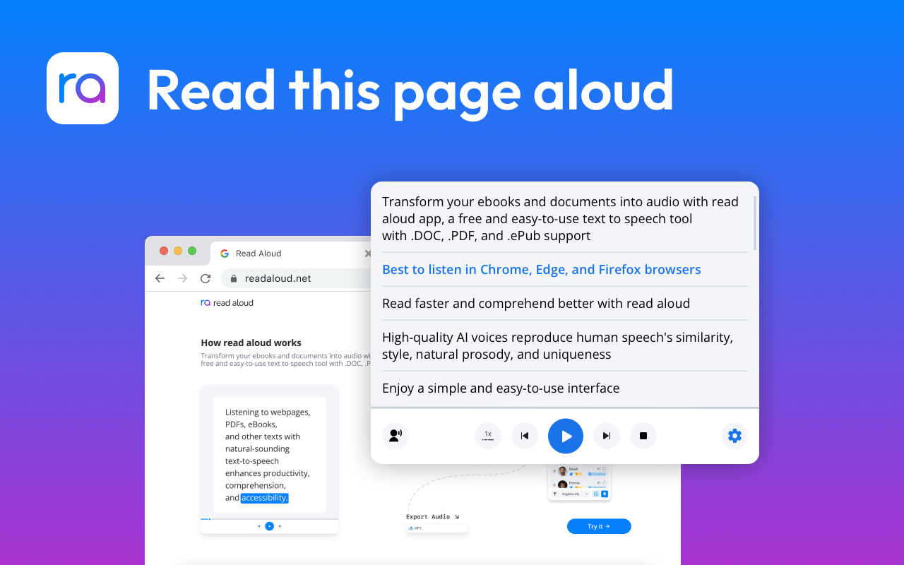 Read Aloud: 文字转语音 (TTS, 朗读文本) chrome谷歌浏览器插件_扩展第2张截图
