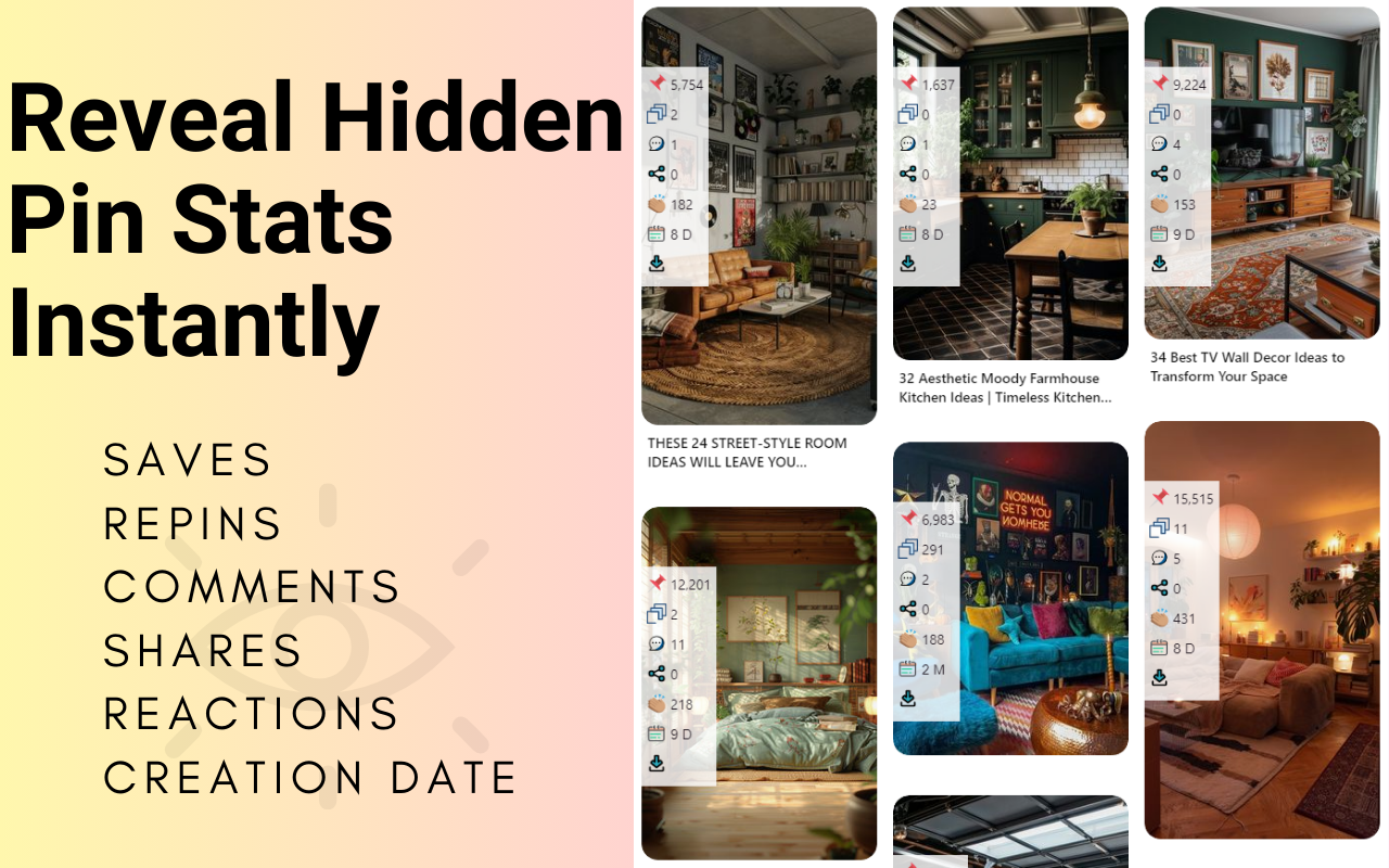 Pinterest 钉子统计 - 排序钉子 chrome谷歌浏览器插件_扩展第1张截图