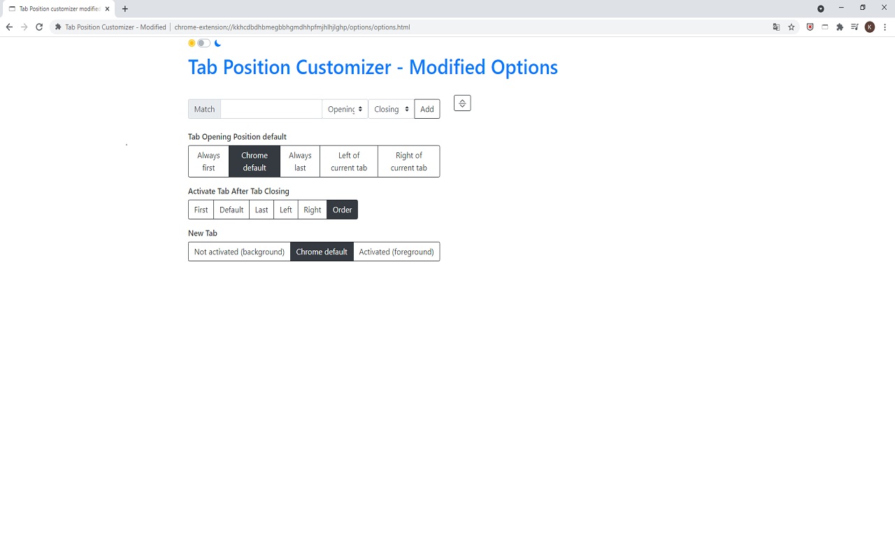 Tab Position Customizer - Modified chrome谷歌浏览器插件_扩展第2张截图