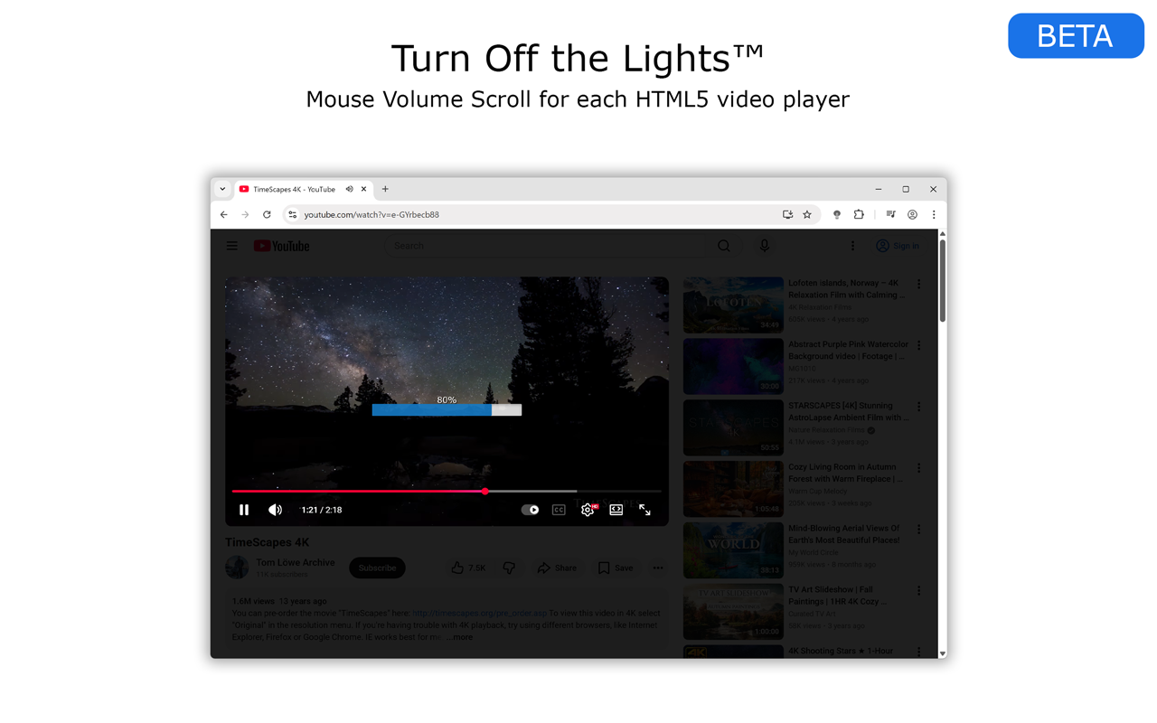 关灯看视频 chrome谷歌浏览器插件_扩展第2张截图
