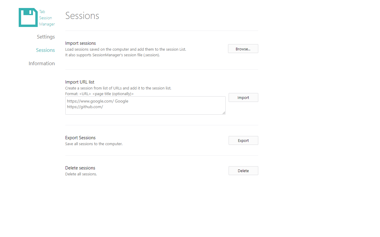 Tab Session Manager chrome谷歌浏览器插件_扩展第1张截图