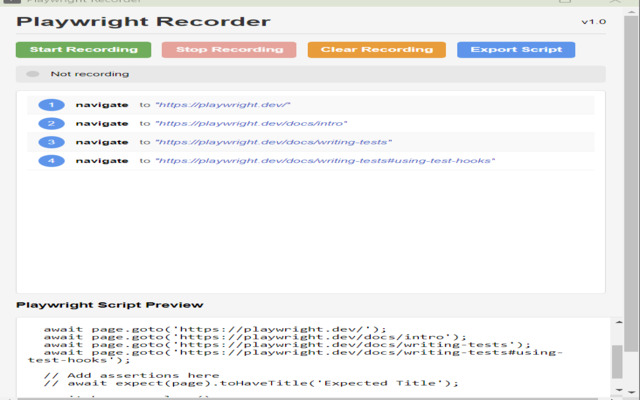 Playwright Recorder chrome谷歌浏览器插件_扩展第1张截图