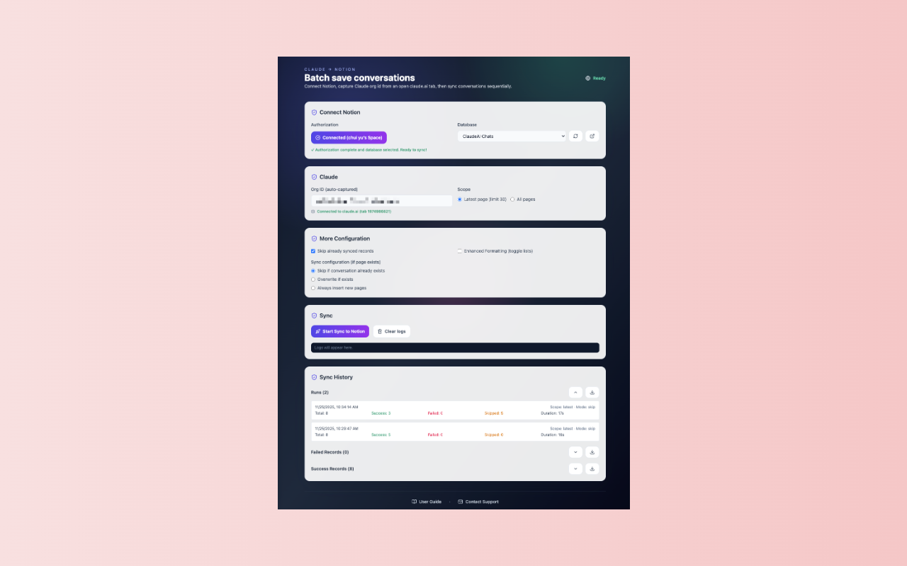 ClaudeAI to Notion chrome谷歌浏览器插件_扩展第3张截图