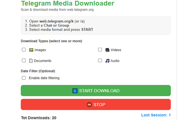 Telegram Media Downloader chrome谷歌浏览器插件_扩展第1张截图