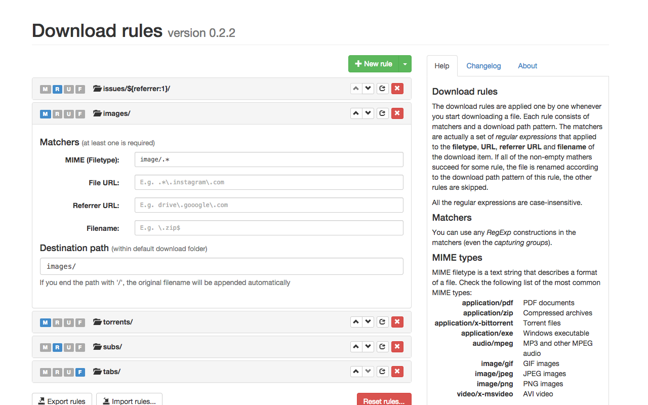 RegExp Download Organizer chrome谷歌浏览器插件_扩展第1张截图