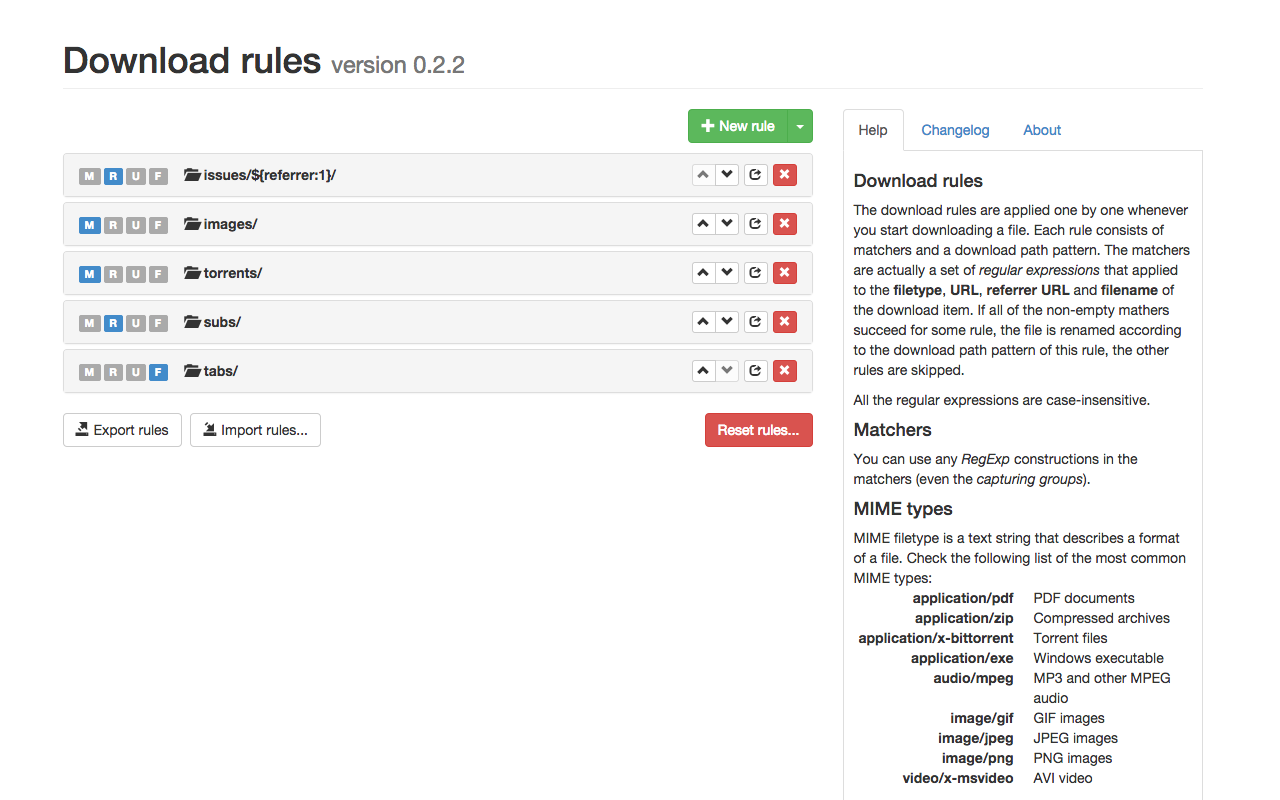 RegExp Download Organizer chrome谷歌浏览器插件_扩展第4张截图