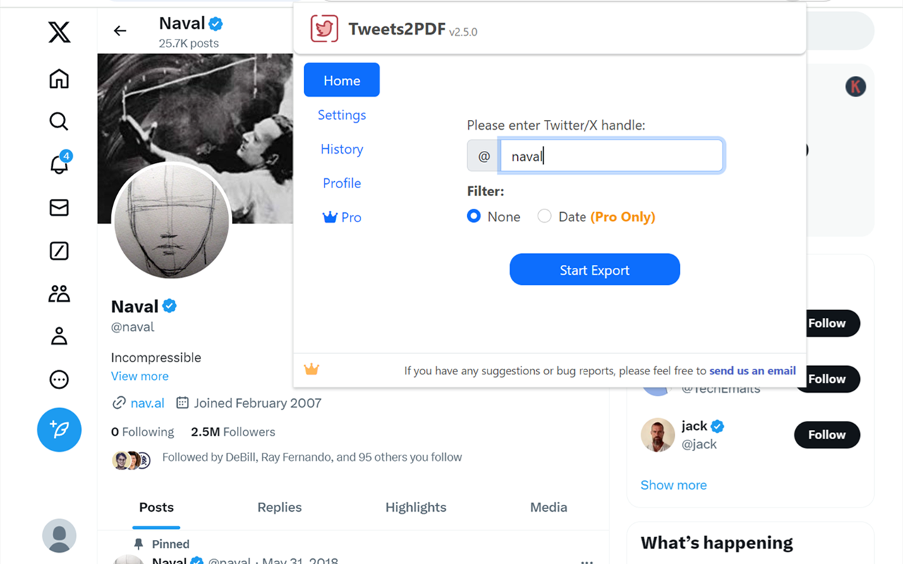 Tweets2PDF - 将所有推文转换为一本PDF/EPUB电子书 chrome谷歌浏览器插件_扩展第4张截图