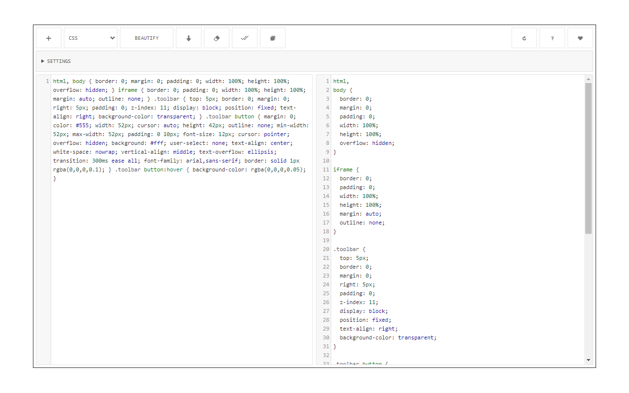 Code Beautifier (JS, CSS, HTML) chrome谷歌浏览器插件_扩展第4张截图