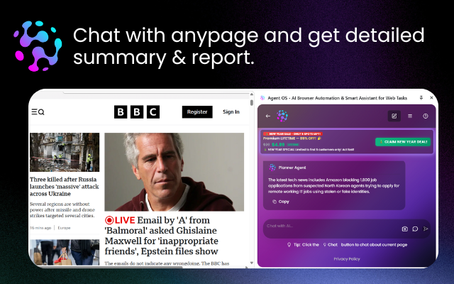 Agent OS - AI Browser Automation & Smart Assistant for Web Tasks chrome谷歌浏览器插件_扩展第4张截图