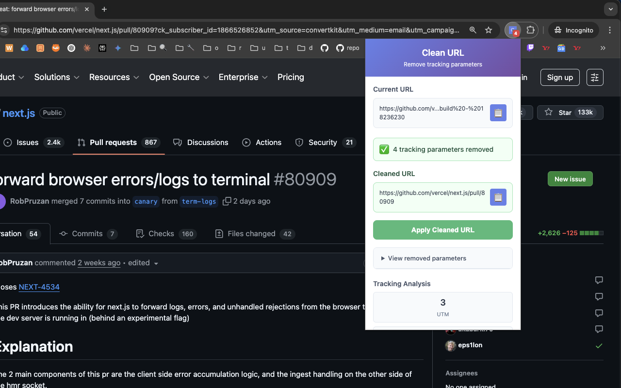Clean URL chrome谷歌浏览器插件_扩展第2张截图