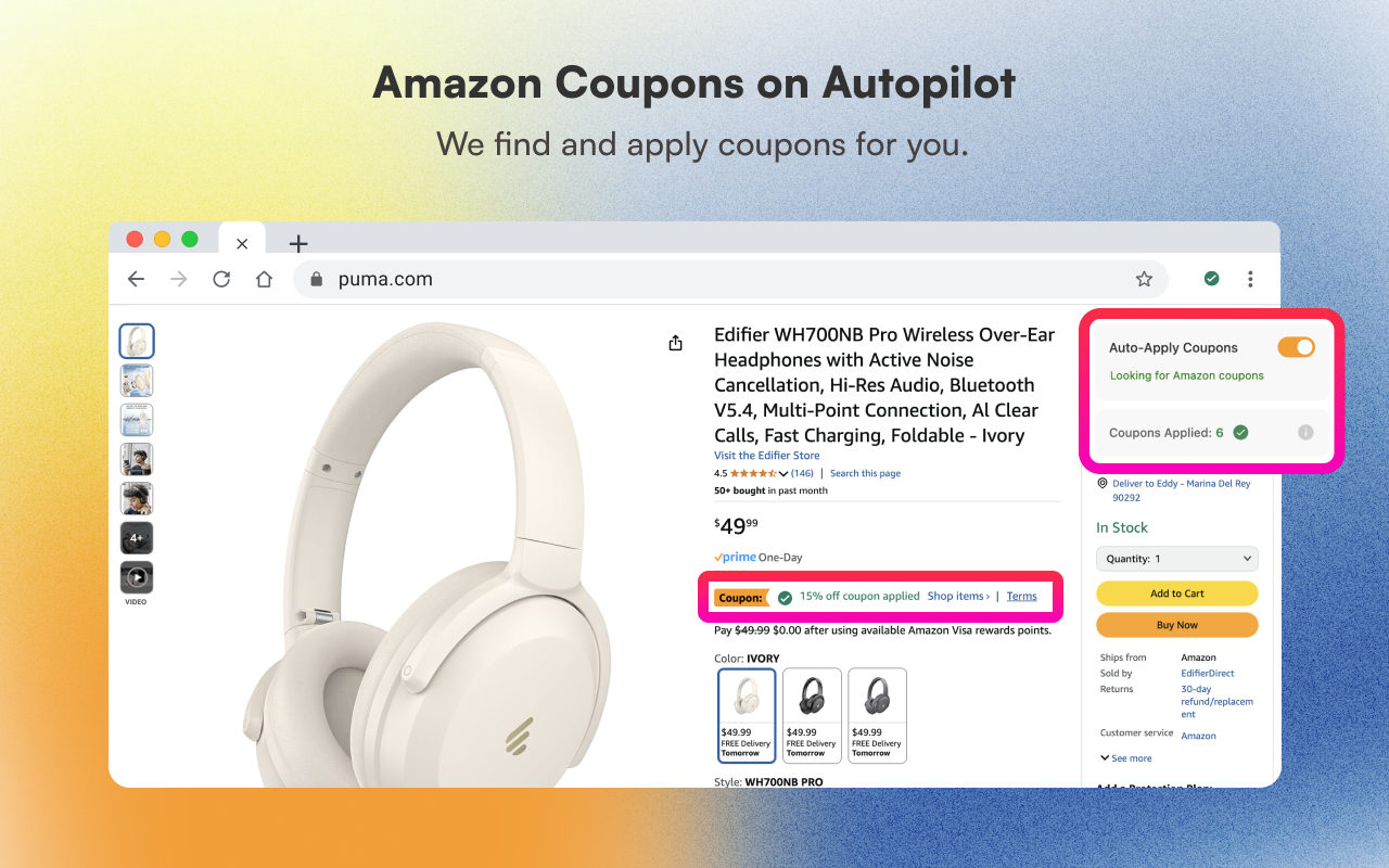 Amazon Coupon Auto-Apply chrome谷歌浏览器插件_扩展第1张截图