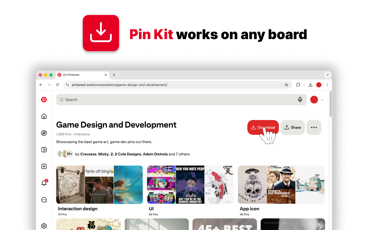Pin Kit - Pinterest Board Downloader chrome谷歌浏览器插件_扩展第1张截图