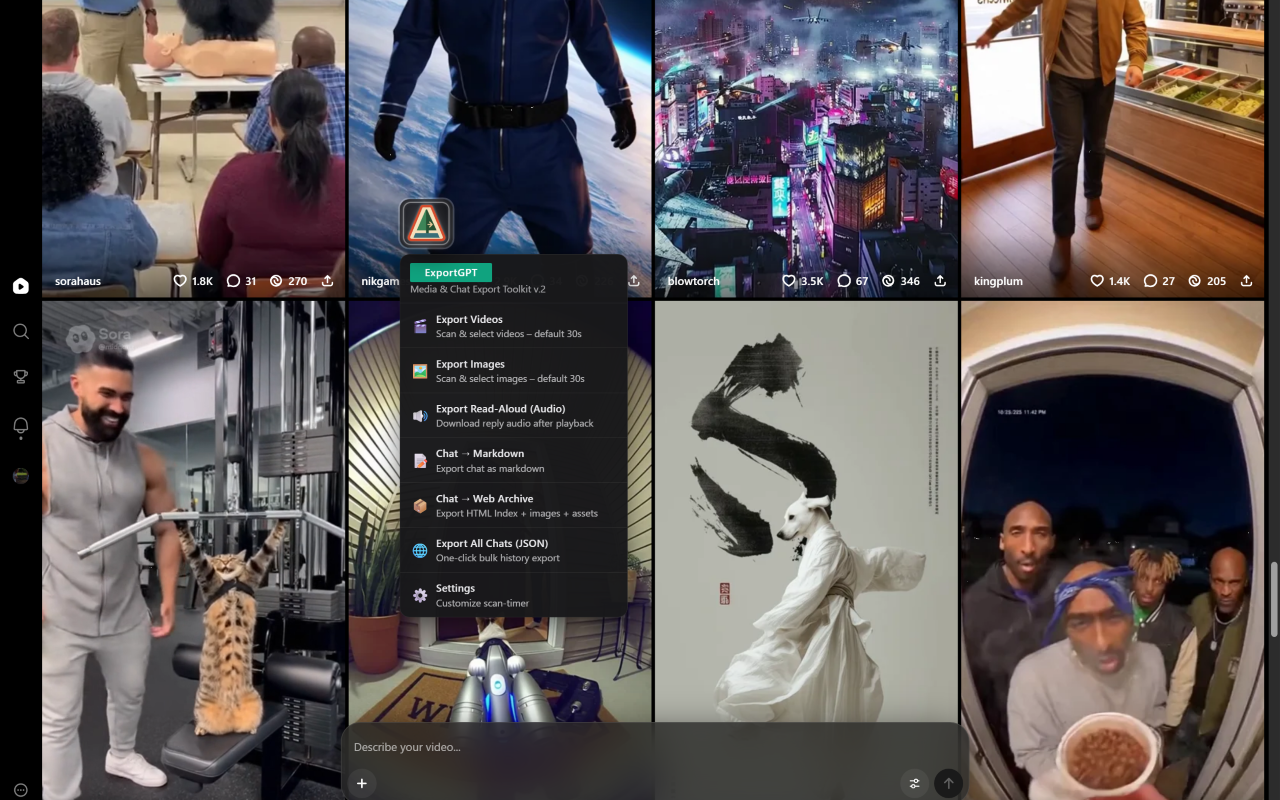 ExportGPT – Media & Chat Export Toolkit chrome谷歌浏览器插件_扩展第1张截图