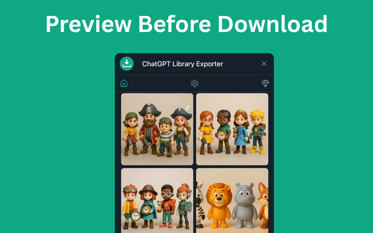 ChatGPT Library Exporter - Download ChatGPT Image Data chrome谷歌浏览器插件_扩展第3张截图