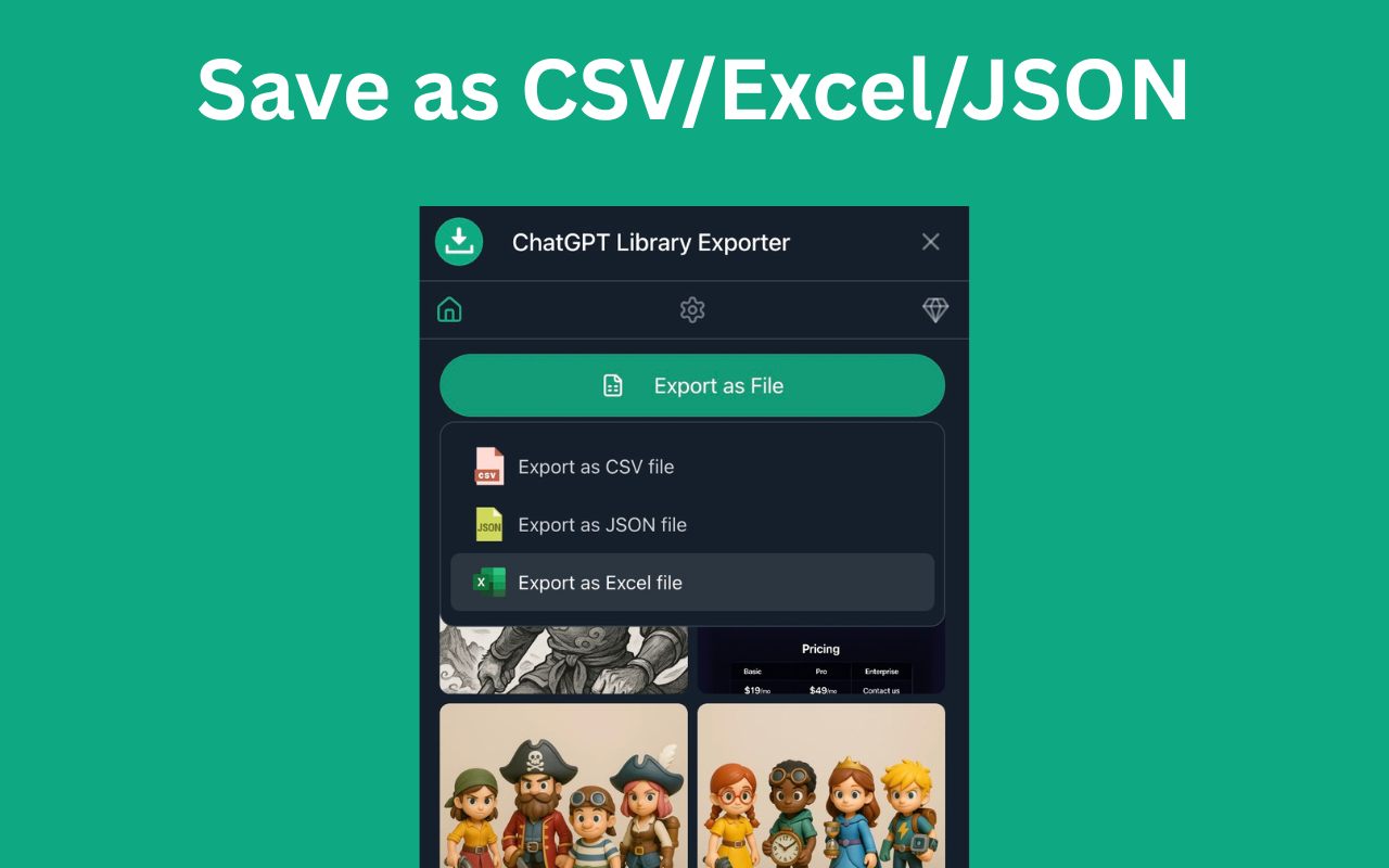 ChatGPT Library Exporter - Download ChatGPT Image Data chrome谷歌浏览器插件_扩展第5张截图