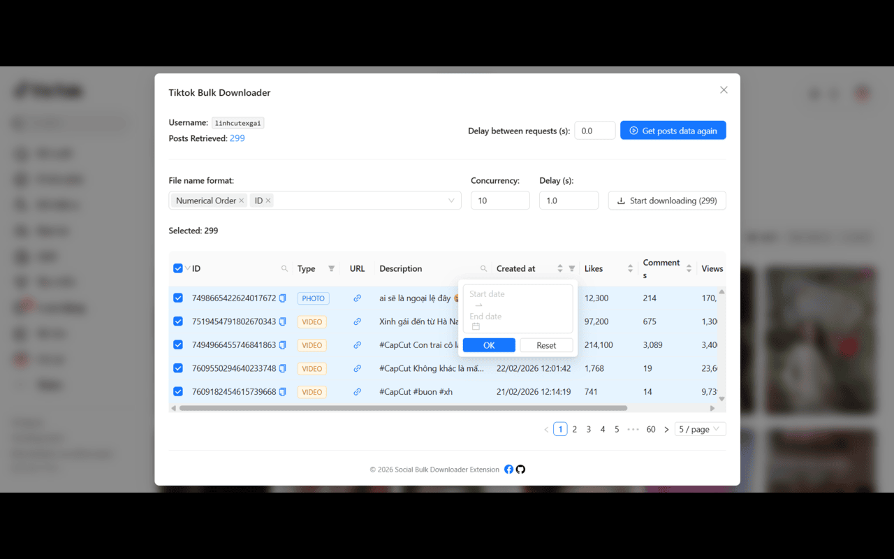 Social Bulk Downloader chrome谷歌浏览器插件_扩展第2张截图