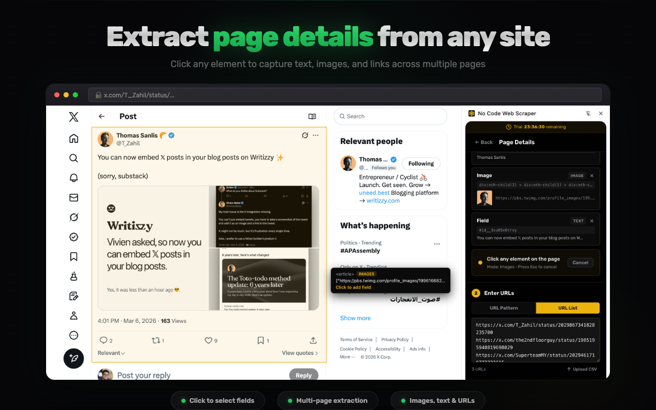 No Code Web Scraper chrome谷歌浏览器插件_扩展第4张截图