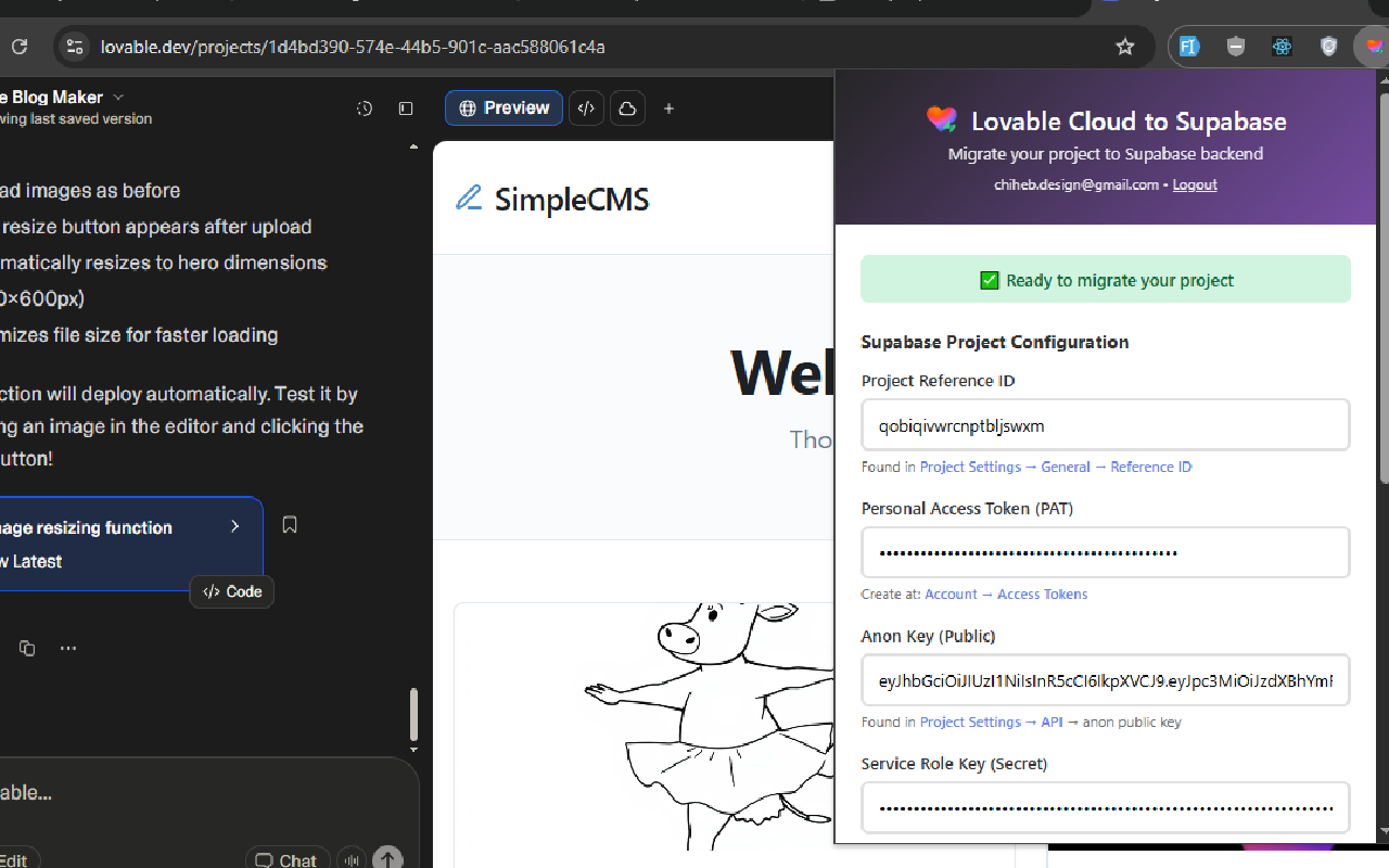 Lovable Cloud to Supabase Migration Tool chrome谷歌浏览器插件_扩展第1张截图