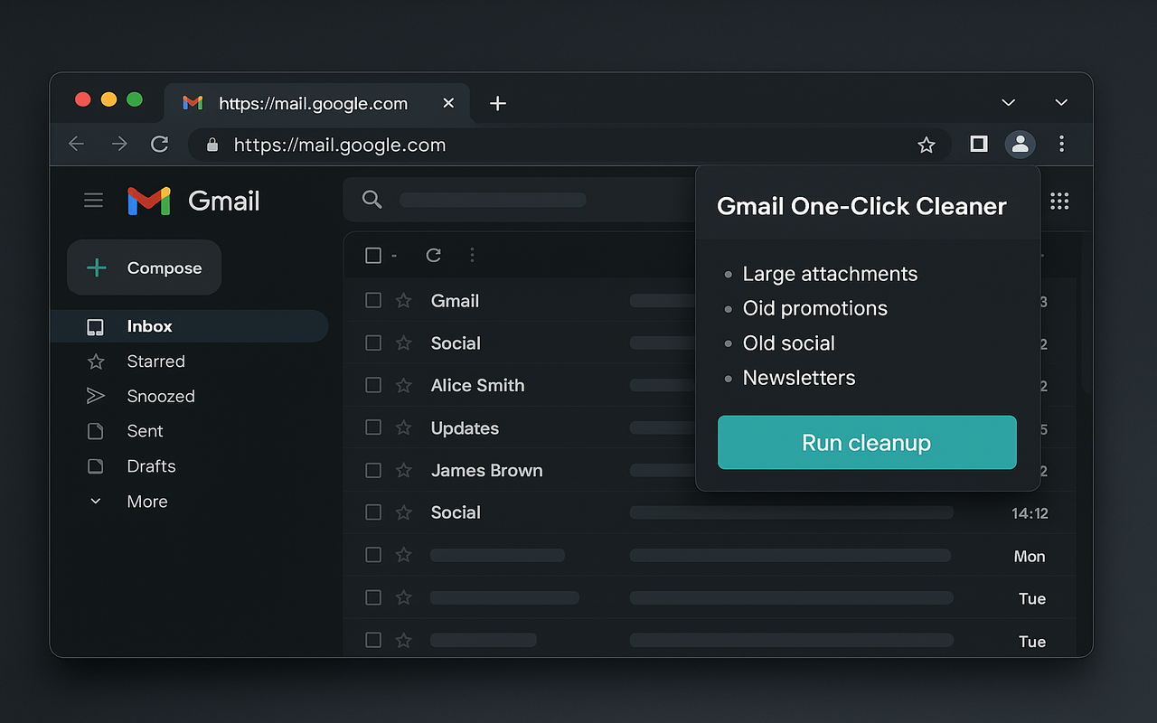 Bulk Delete Gmail Emails – Gmail One-Click Cleaner chrome谷歌浏览器插件_扩展第3张截图