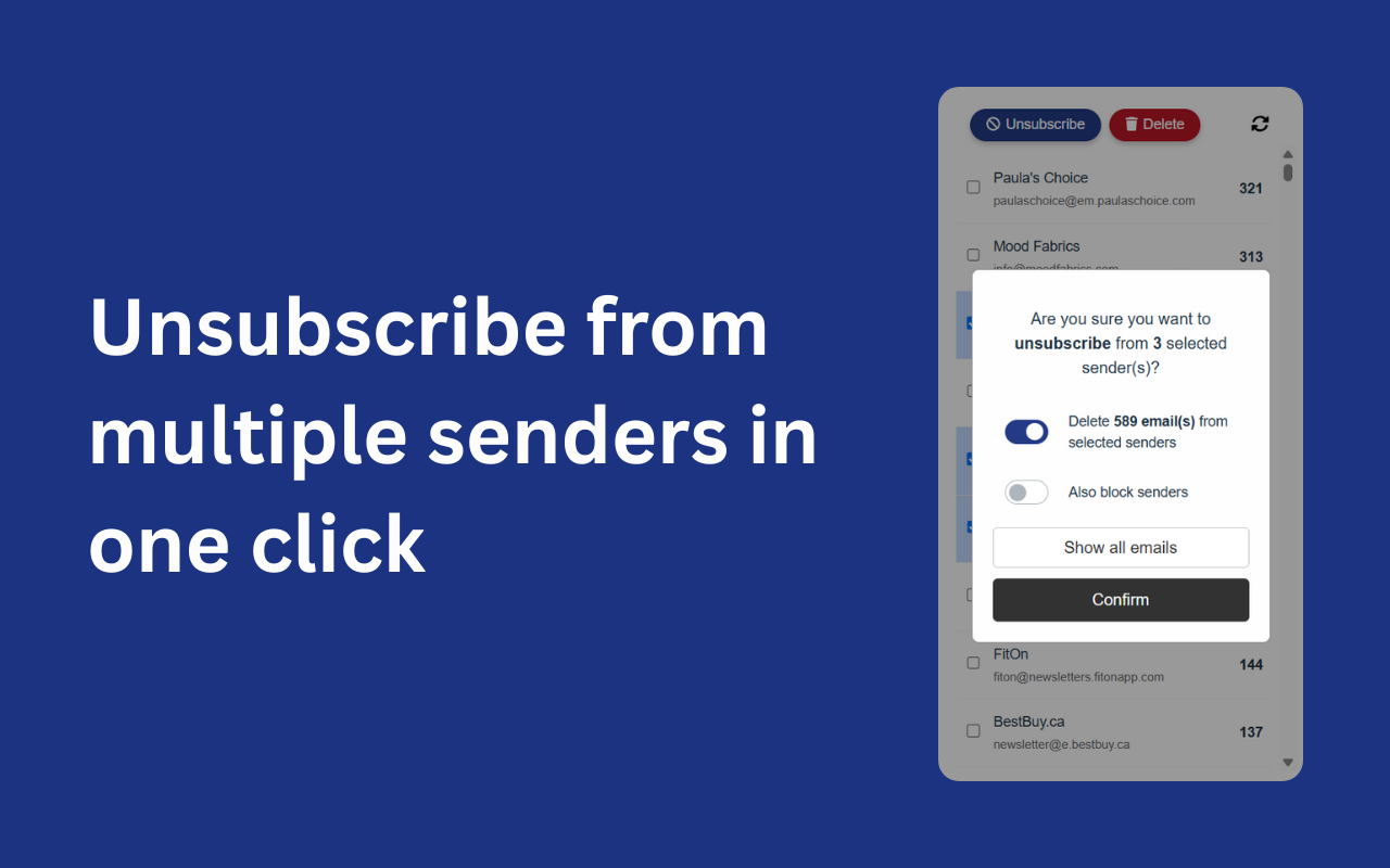 InboxWhiz - Bulk Unsubscribe & Clean Gmail chrome谷歌浏览器插件_扩展第2张截图
