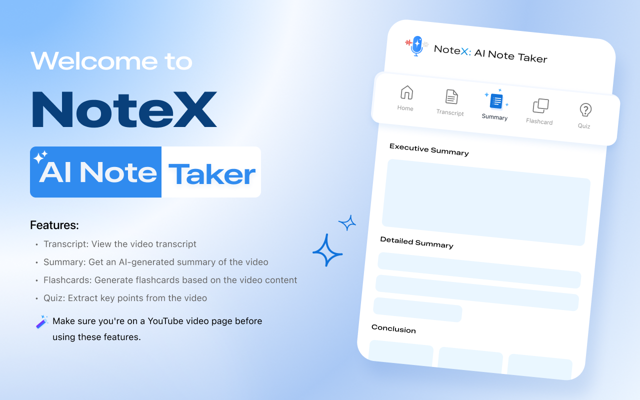 NoteX AI Note Taker chrome谷歌浏览器插件_扩展第4张截图