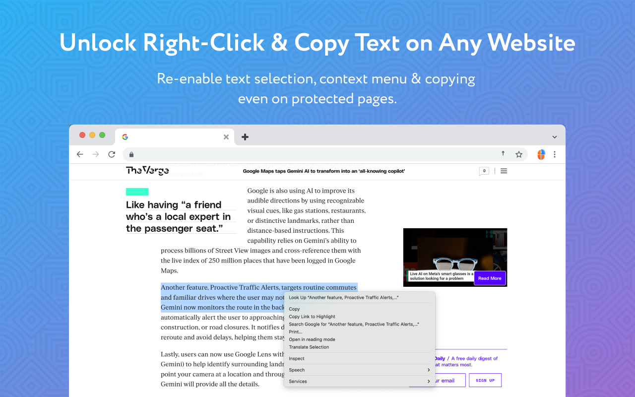 啟用右鍵選單 - 允許複製 chrome谷歌浏览器插件_扩展第1张截图