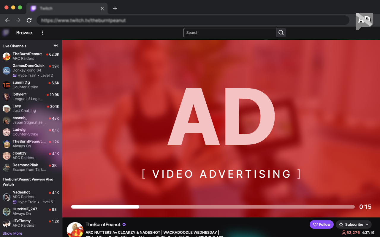 AdBlocker for Twitch chrome谷歌浏览器插件_扩展第1张截图