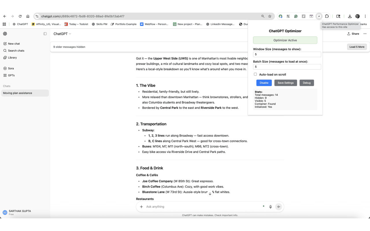 ChatGPT Performance Optimizer chrome谷歌浏览器插件_扩展第3张截图