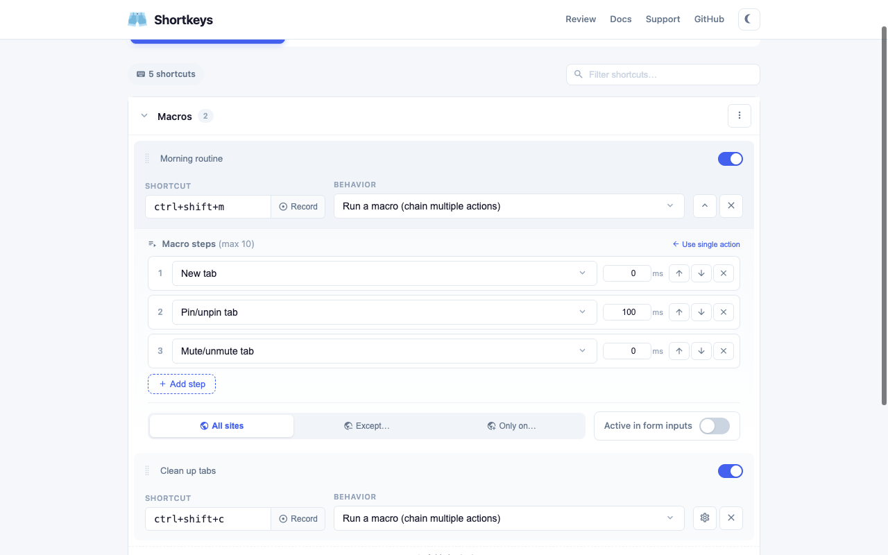 Shortkeys (Custom Keyboard Shortcuts) - 截图 2